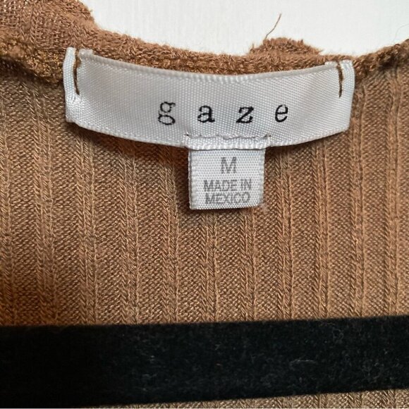 Brown Ribbed Long Sleeve Top - Picture 3 of 3